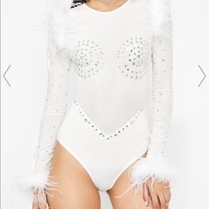 PURE FLOSSIN' FABULOUS FEATHER BODYSUIT